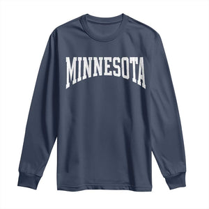 Minnesota MN State Throwback Design Vintage Long Sleeve Shirt TS11 Navy Print Your Wear