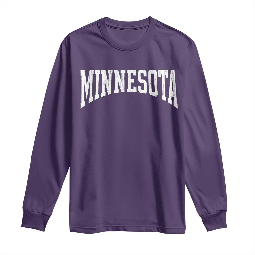 Minnesota MN State Throwback Design Vintage Long Sleeve Shirt TS11 Purple Print Your Wear