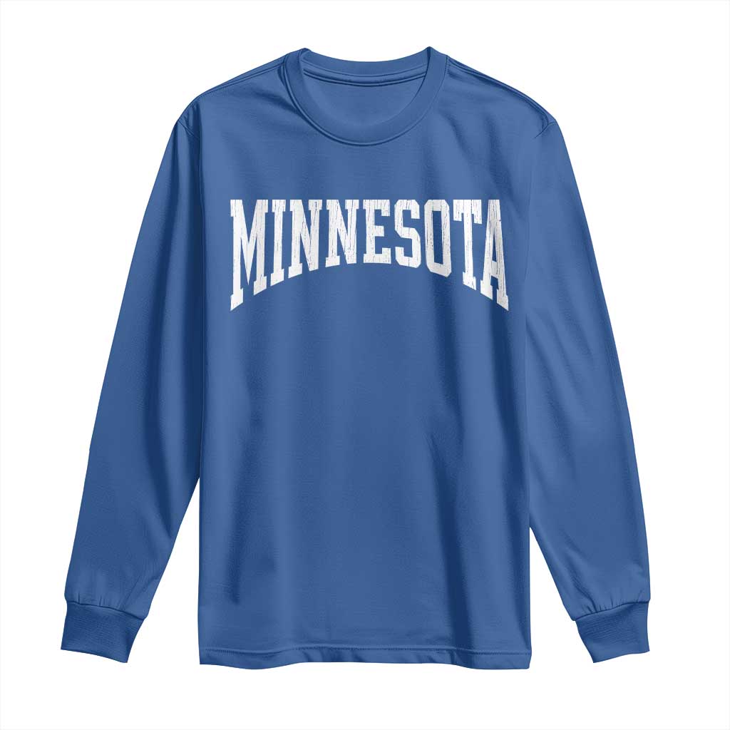 Minnesota MN State Throwback Design Vintage Long Sleeve Shirt TS11 Royal Blue Print Your Wear