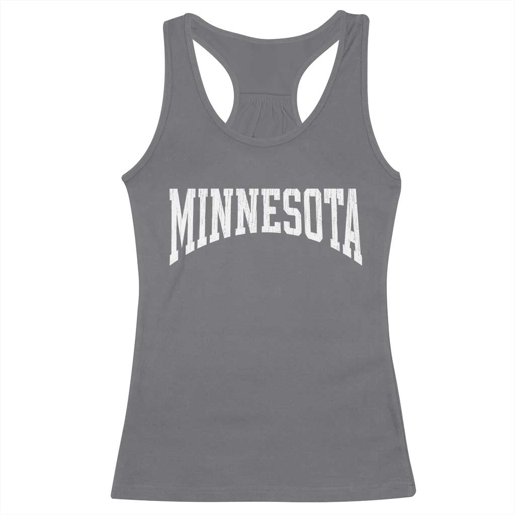 Minnesota MN State Throwback Design Vintage Racerback Tank Top TS11 Charcoal Print Your Wear