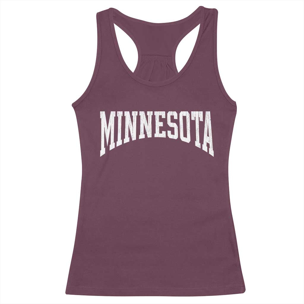 Minnesota MN State Throwback Design Vintage Racerback Tank Top TS11 Maroon Print Your Wear