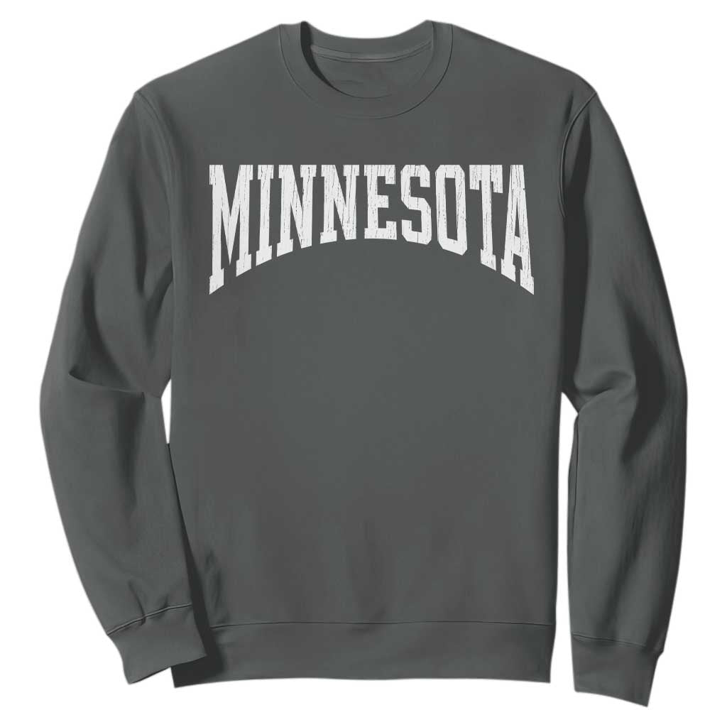 Minnesota MN State Throwback Design Vintage Sweatshirt TS11 Dark Heather Print Your Wear