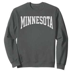 Minnesota MN State Throwback Design Vintage Sweatshirt TS11 Dark Heather Print Your Wear