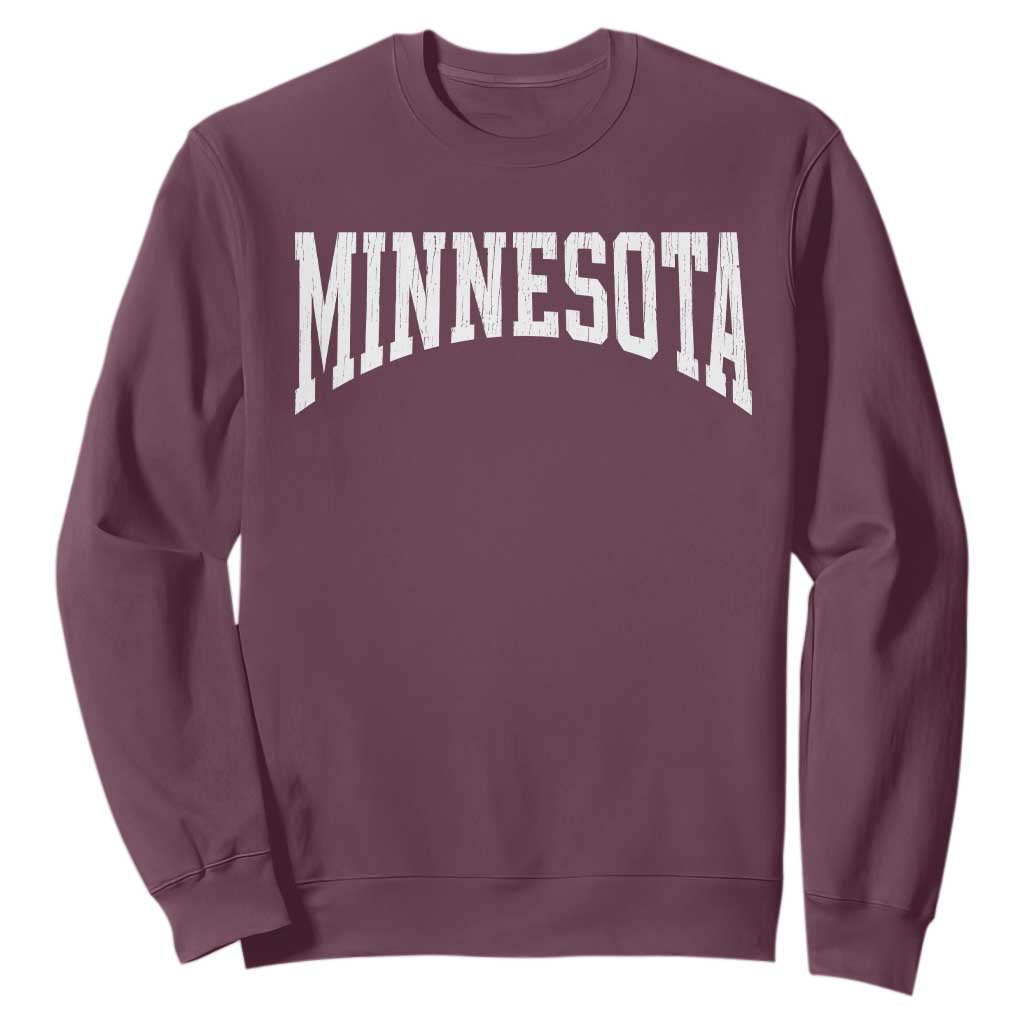 Minnesota MN State Throwback Design Vintage Sweatshirt TS11 Maroon Print Your Wear