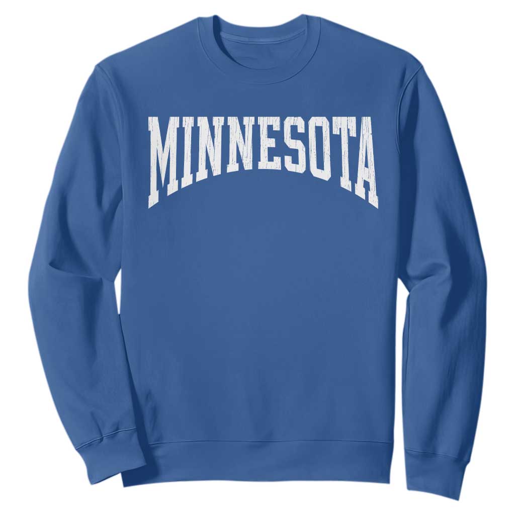 Minnesota MN State Throwback Design Vintage Sweatshirt TS11 Royal Blue Print Your Wear