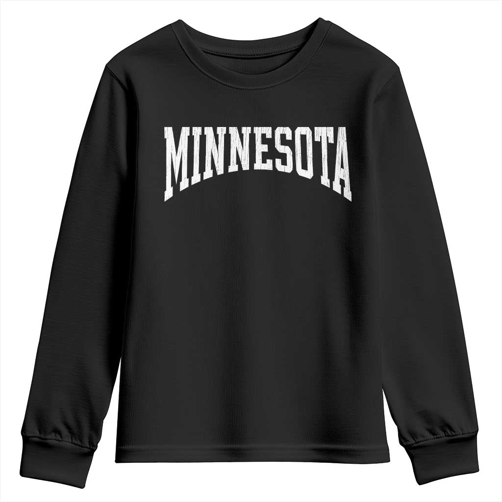 Minnesota MN State Throwback Design Vintage Youth Sweatshirt TS11 Black Print Your Wear
