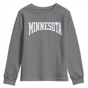 Minnesota MN State Throwback Design Vintage Youth Sweatshirt TS11 Charcoal Print Your Wear