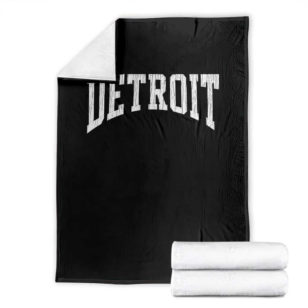 Detroit Michigan City Throwback Design Vintage Throw Blanket TS11 Black Print Your Wear