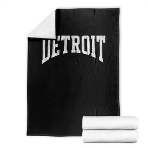 Detroit Michigan City Throwback Design Vintage Throw Blanket TS11 Black Print Your Wear