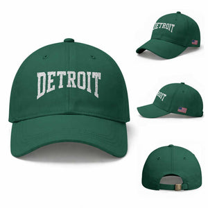 Detroit Michigan City Throwback Design Vintage Baseball Cap TS11 Baseball Cap Universal Fit Irish Green Print Your Wear