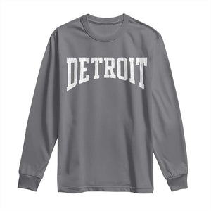 Detroit Michigan City Throwback Design Vintage Long Sleeve Shirt TS11 Charcoal Print Your Wear