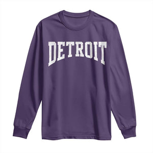 Detroit Michigan City Throwback Design Vintage Long Sleeve Shirt TS11 Purple Print Your Wear