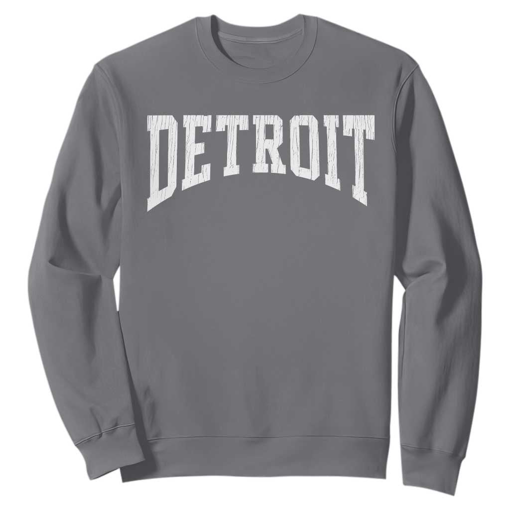 Detroit Michigan City Throwback Design Vintage Sweatshirt TS11 Charcoal Print Your Wear