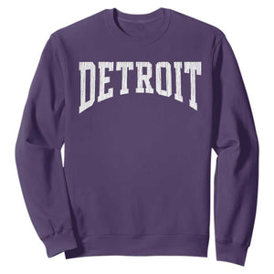 Detroit Michigan City Throwback Design Vintage Sweatshirt TS11 Purple Print Your Wear