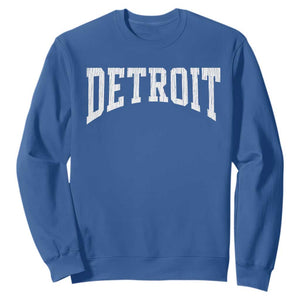 Detroit Michigan City Throwback Design Vintage Sweatshirt TS11 Royal Blue Print Your Wear