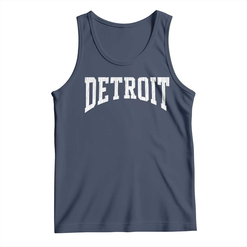 Detroit Michigan City Throwback Design Vintage Tank Top TS11 Navy Print Your Wear
