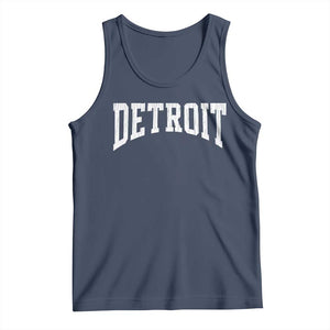Detroit Michigan City Throwback Design Vintage Tank Top TS11 Navy Print Your Wear