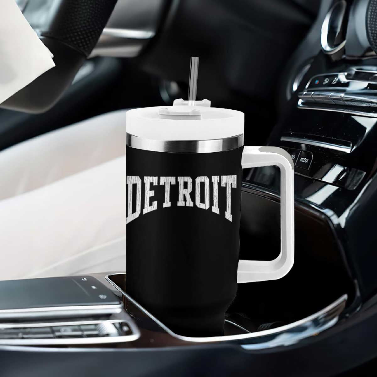 Detroit Michigan City Throwback Design Vintage Tumbler With Handle TS11 Print Your Wear