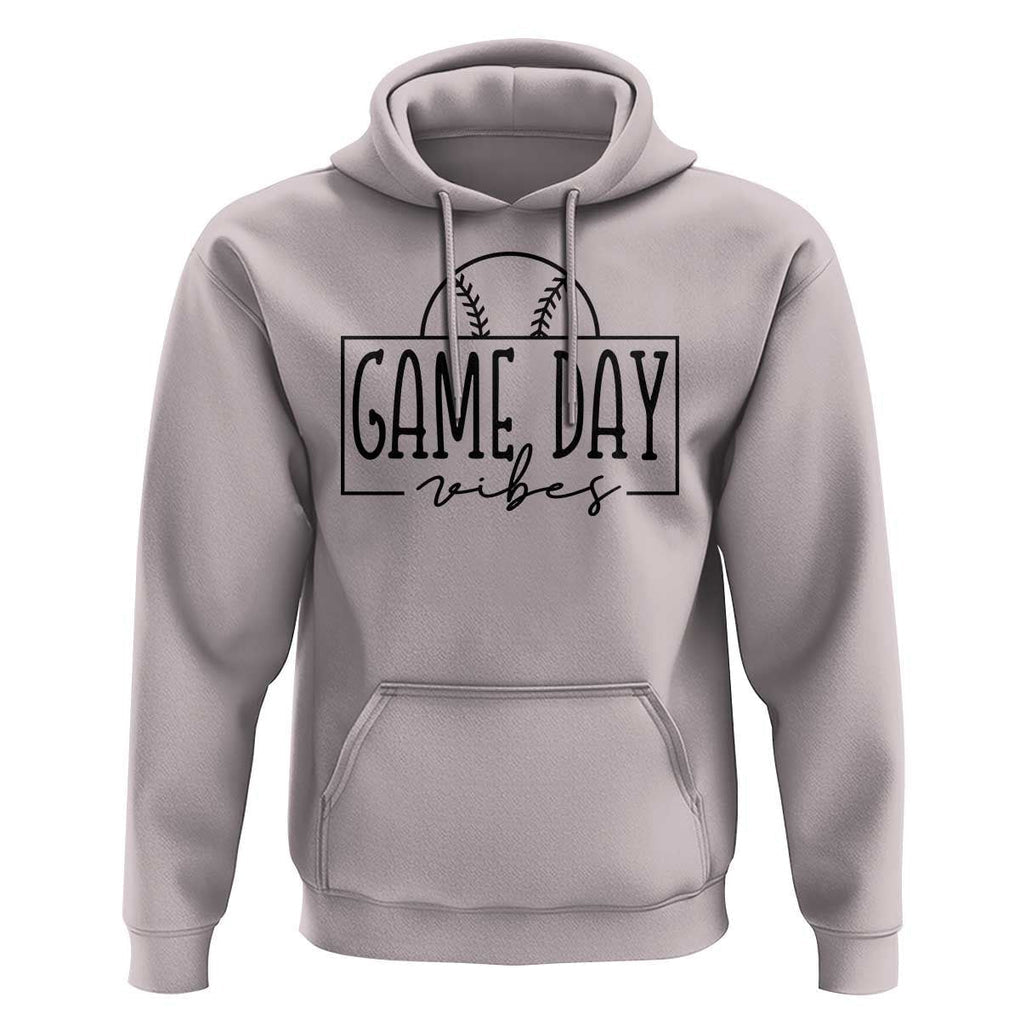 Funny Baseball Hoodie Game Day Vibes Ball Softball Player TS11 Ice Gray Print Your Wear