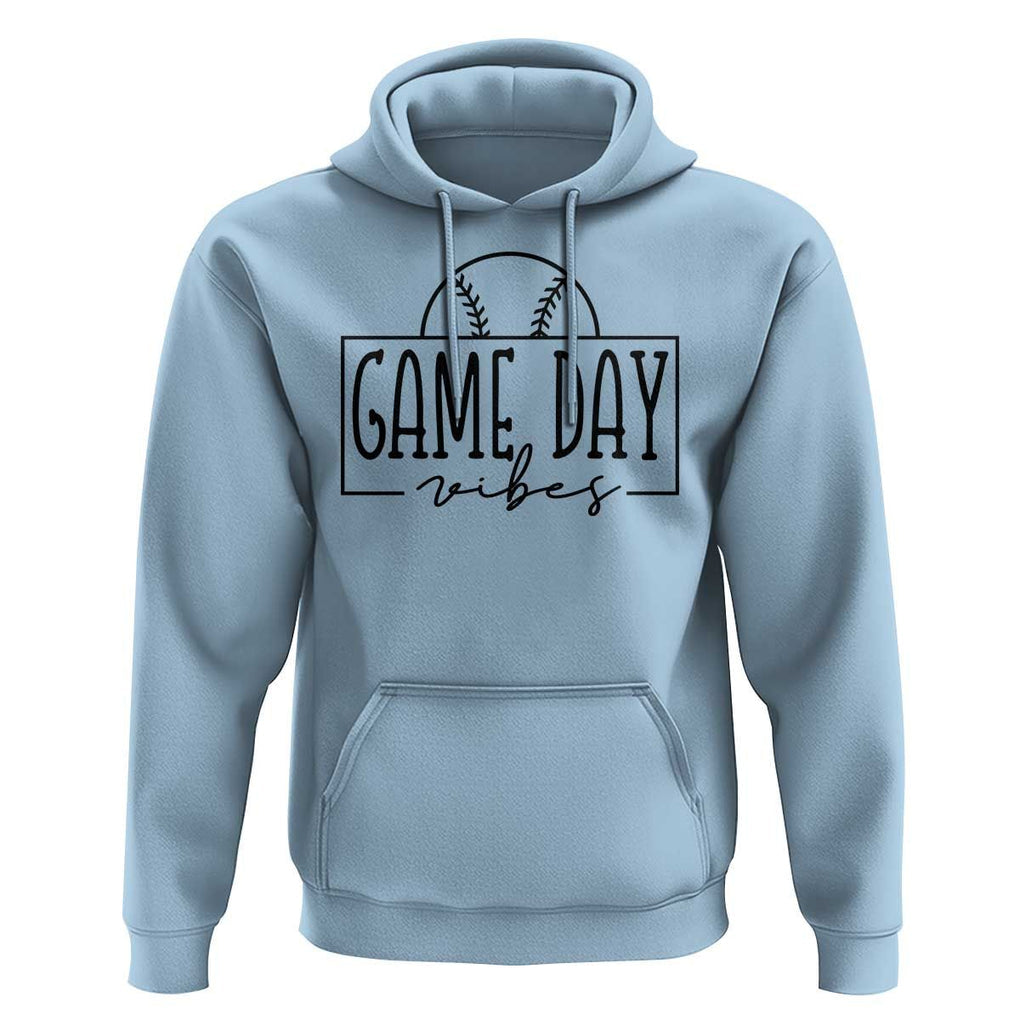 Funny Baseball Hoodie Game Day Vibes Ball Softball Player TS11 Light Blue Print Your Wear