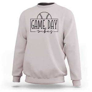 Funny Baseball Sweatshirt Game Day Vibes Ball Softball Player TS11 Ice Gray Print Your Wear