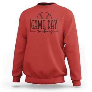 Funny Baseball Sweatshirt Game Day Vibes Ball Softball Player TS11 Red Print Your Wear