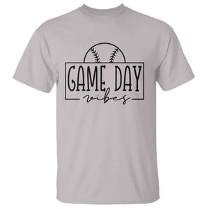 Funny Baseball T Shirt Game Day Vibes Ball Softball Player TS11 Ice Gray Print Your Wear