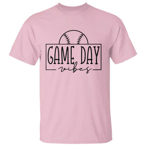 Funny Baseball T Shirt Game Day Vibes Ball Softball Player TS11 Light Pink Print Your Wear