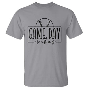 Funny Baseball T Shirt Game Day Vibes Ball Softball Player TS11 Sport Gray Print Your Wear