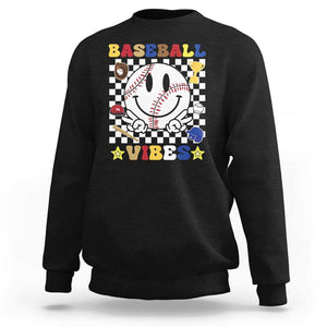 Funny Baseball Vibes Sweatshirt Retro Groove Green Ball TS11 Black Print Your Wear