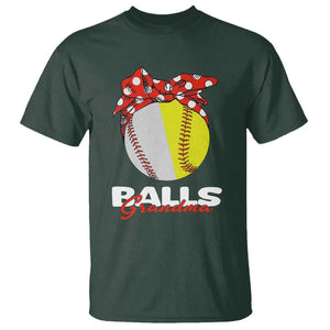 Balls Grandma T Shirt Baseball Softball Grandmother Sport TS11 Dark Forest Green Print Your Wear