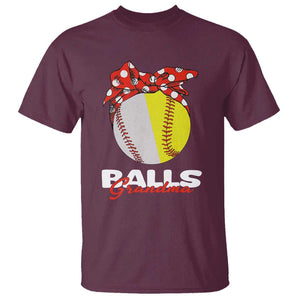 Balls Grandma T Shirt Baseball Softball Grandmother Sport TS11 Maroon Print Your Wear