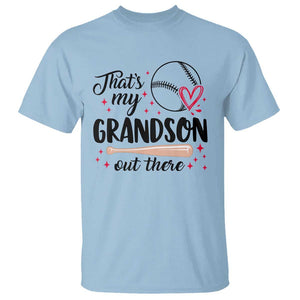 Funny Baseball Grandma T Shirt That's My Grandson Out There Grandfather TS11 Light Blue Print Your Wear