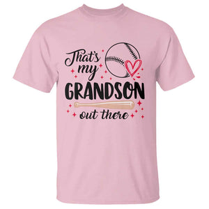 Funny Baseball Grandma T Shirt That's My Grandson Out There Grandfather TS11 Light Pink Print Your Wear