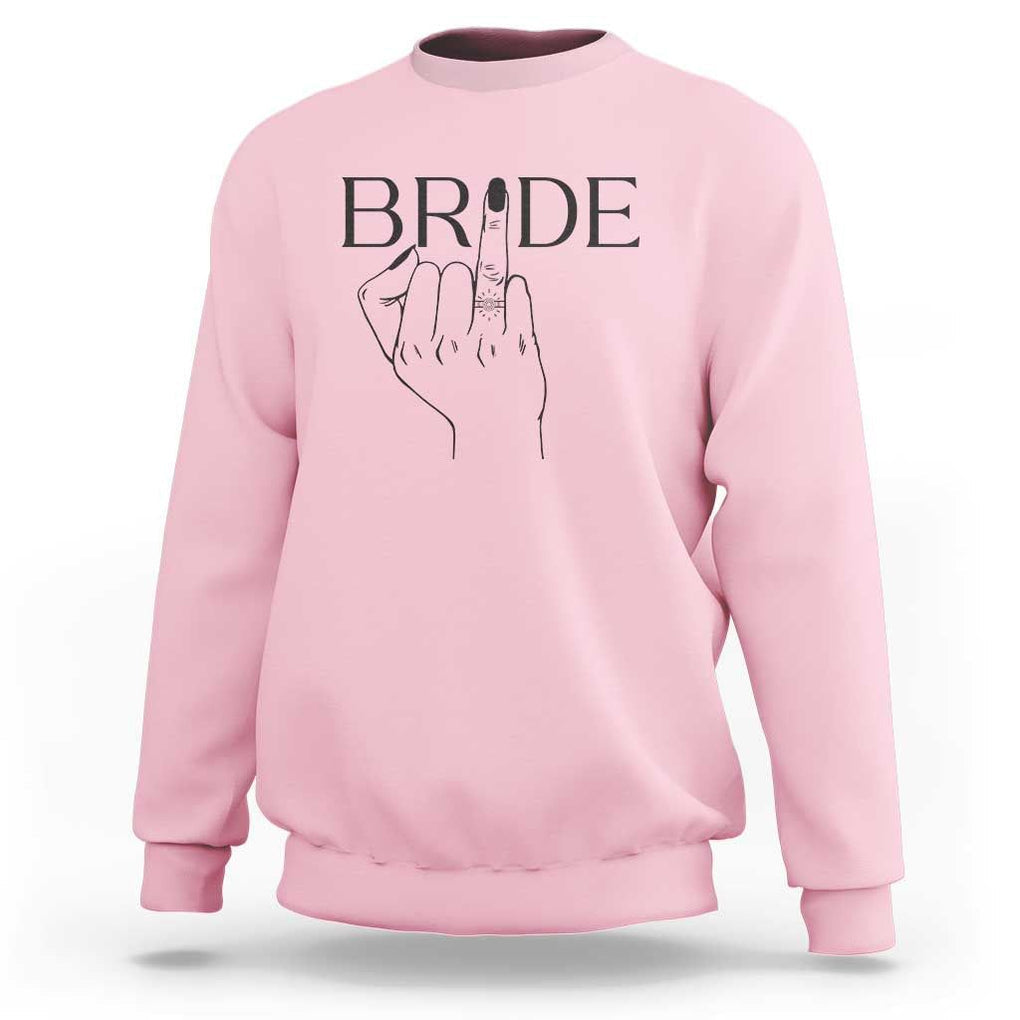 Funny Bride Sweatshirt Cute Wedding Honeymoon Finger Ring TS11 Light Pink Print Your Wear