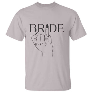 Funny Bride T Shirt Cute Wedding Honeymoon Finger Ring TS11 Ice Gray Print Your Wear