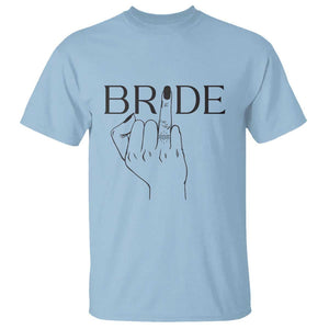 Funny Bride T Shirt Cute Wedding Honeymoon Finger Ring TS11 Light Blue Print Your Wear