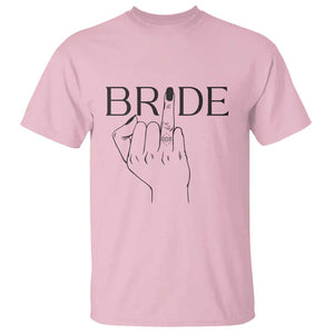 Funny Bride T Shirt Cute Wedding Honeymoon Finger Ring TS11 Light Pink Print Your Wear