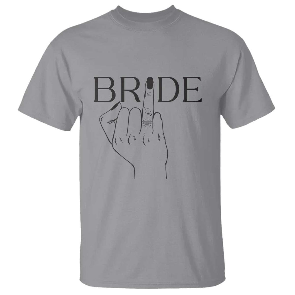 Funny Bride T Shirt Cute Wedding Honeymoon Finger Ring TS11 Sport Gray Print Your Wear