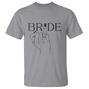 Funny Bride T Shirt Cute Wedding Honeymoon Finger Ring TS11 Sport Gray Print Your Wear