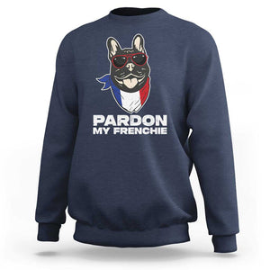 Funny Frenchie Bulldog Sweatshirt Pardon My French Pet Lover TS11 Navy Print Your Wear