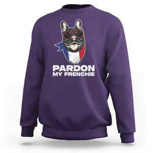 Funny Frenchie Bulldog Sweatshirt Pardon My French Pet Lover TS11 Purple Print Your Wear