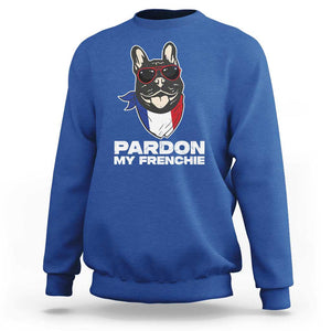 Funny Frenchie Bulldog Sweatshirt Pardon My French Pet Lover TS11 Royal Blue Print Your Wear