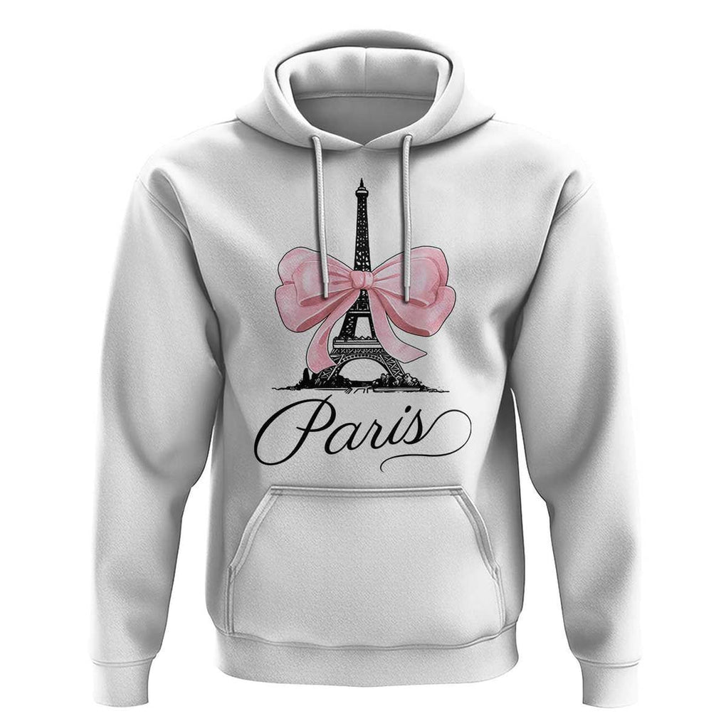 Eiffel Tower French Hoodie Paris Coquette France Pink Bow Aesthetic TS11 White Print Your Wear