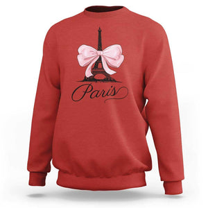 Eiffel Tower French Sweatshirt Paris Coquette France Pink Bow Aesthetic TS11 Red Print Your Wear