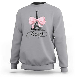 Eiffel Tower French Sweatshirt Paris Coquette France Pink Bow Aesthetic TS11 Sport Gray Print Your Wear