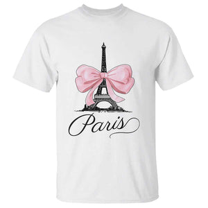 Eiffel Tower French T Shirt Paris Coquette France Pink Bow Aesthetic TS11 White Print Your Wear