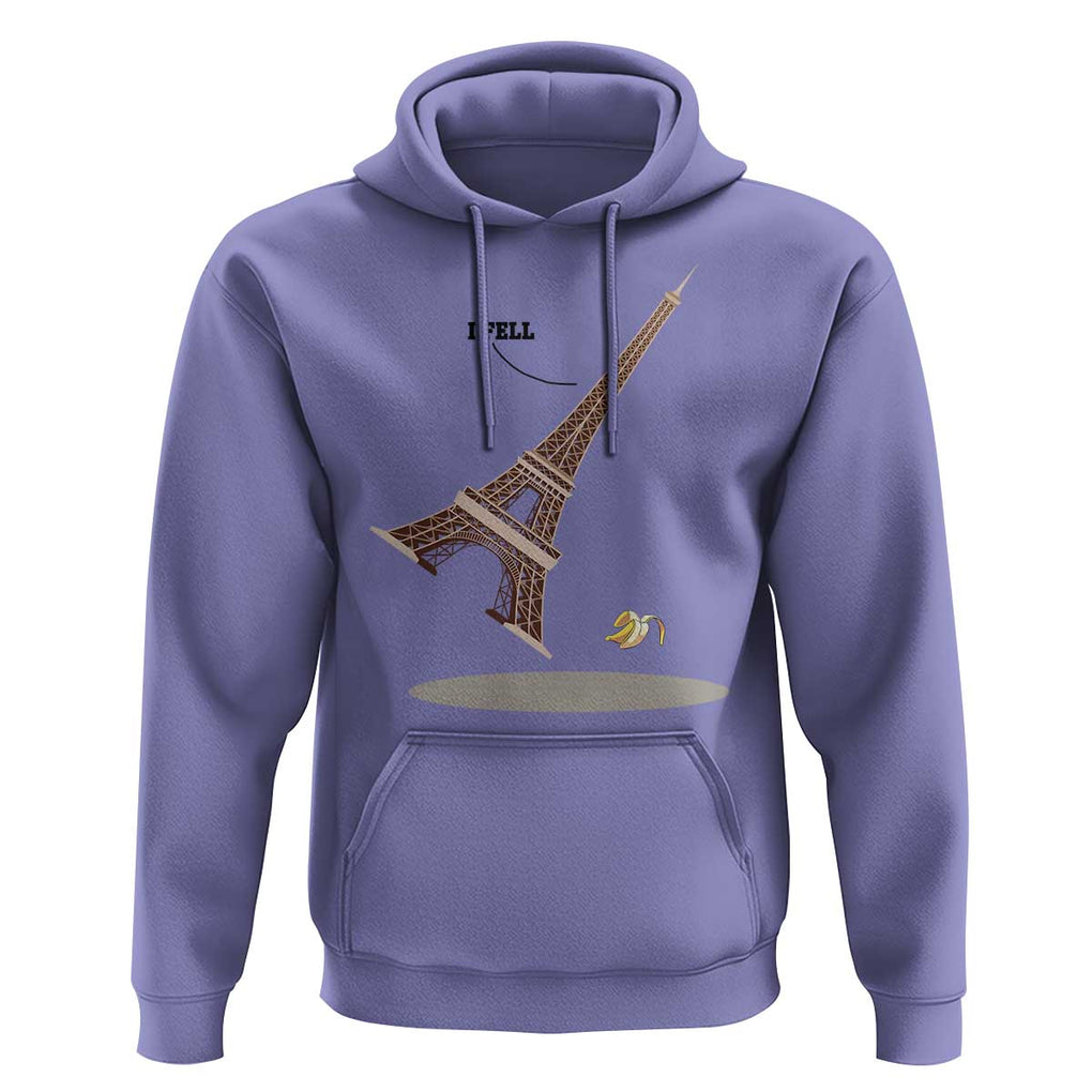 Funny Eiffel Tower Hoodie I Fell Banana Peel Fallen In Paris TS11 Violet Print Your Wear