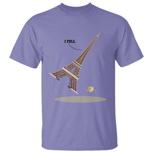 Funny Eiffel Tower T Shirt I Fell Banana Peel Fallen In Paris TS11 Violet Print Your Wear