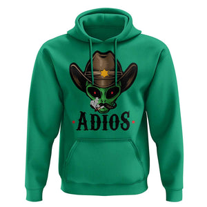 Funny Alien Cowboy Hoodie Adios Westen Life Country Hat TS11 Irish Green Print Your Wear